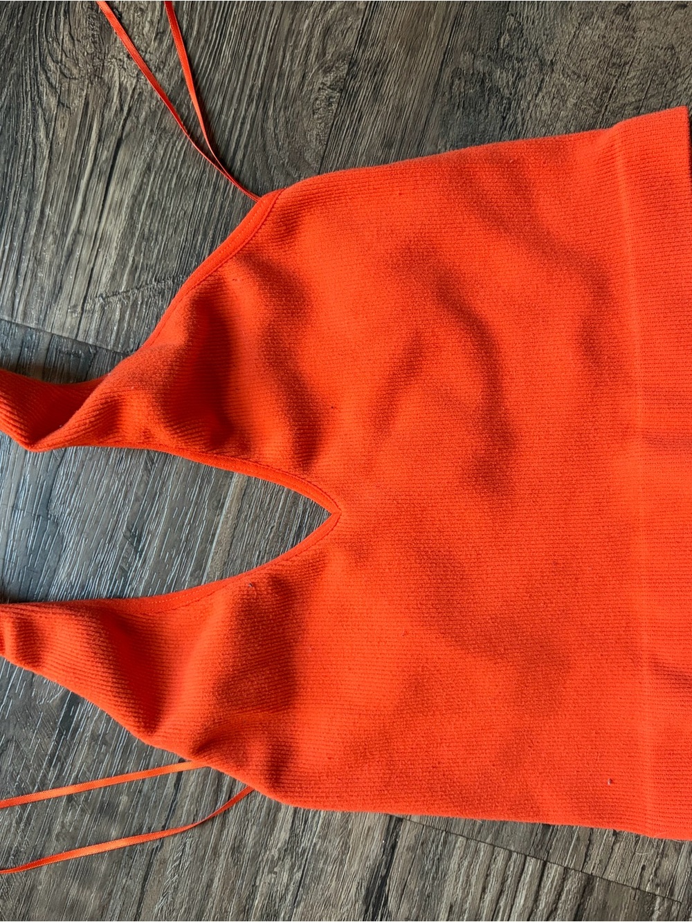Ambiance Bright Orange Ribbed Spaghetti-Strap Camisole